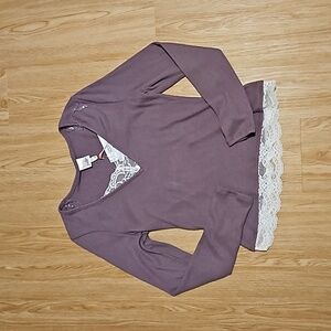 Belle Du Jour Lace Ribbed Top